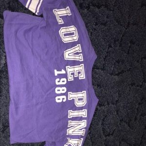 purple varsity sweatshirt